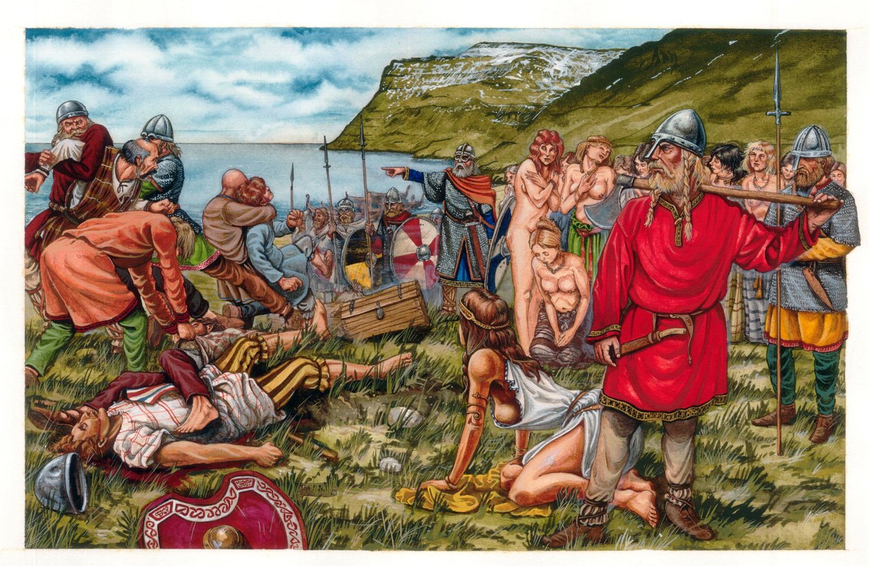 Die Wikinger eroberten Island: Der Norweger Erik der Rote ließ sich um 970 in Island nieder. von Giorgio Albertini