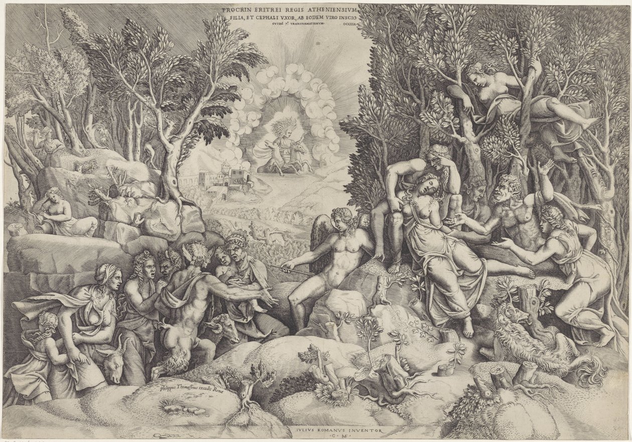 Cephalus und die Waldgötter betrauern den Tod von Procris von Giorgio Ghisi