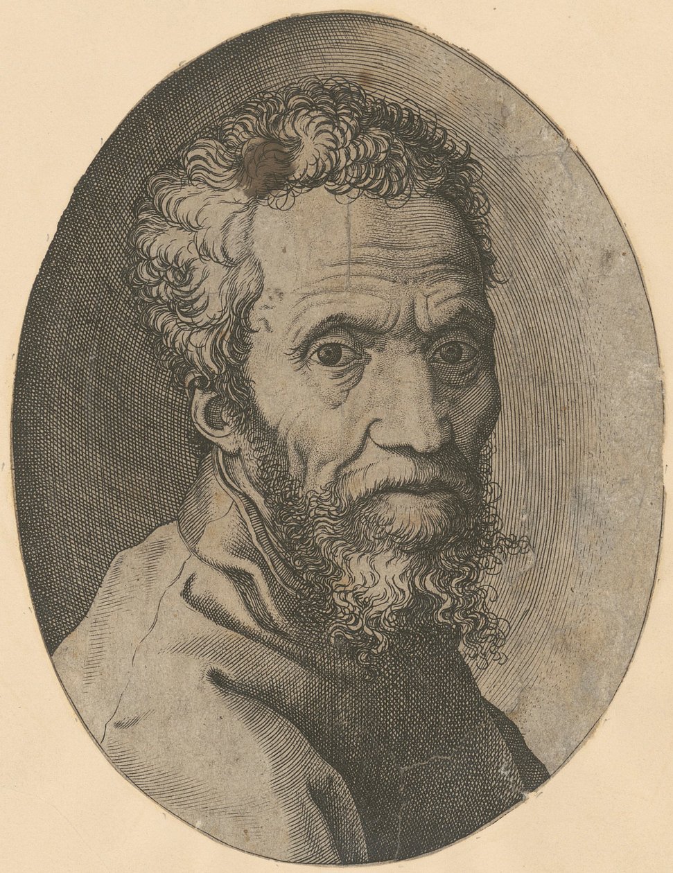 Porträt von Michelangelo von Giorgio Ghisi