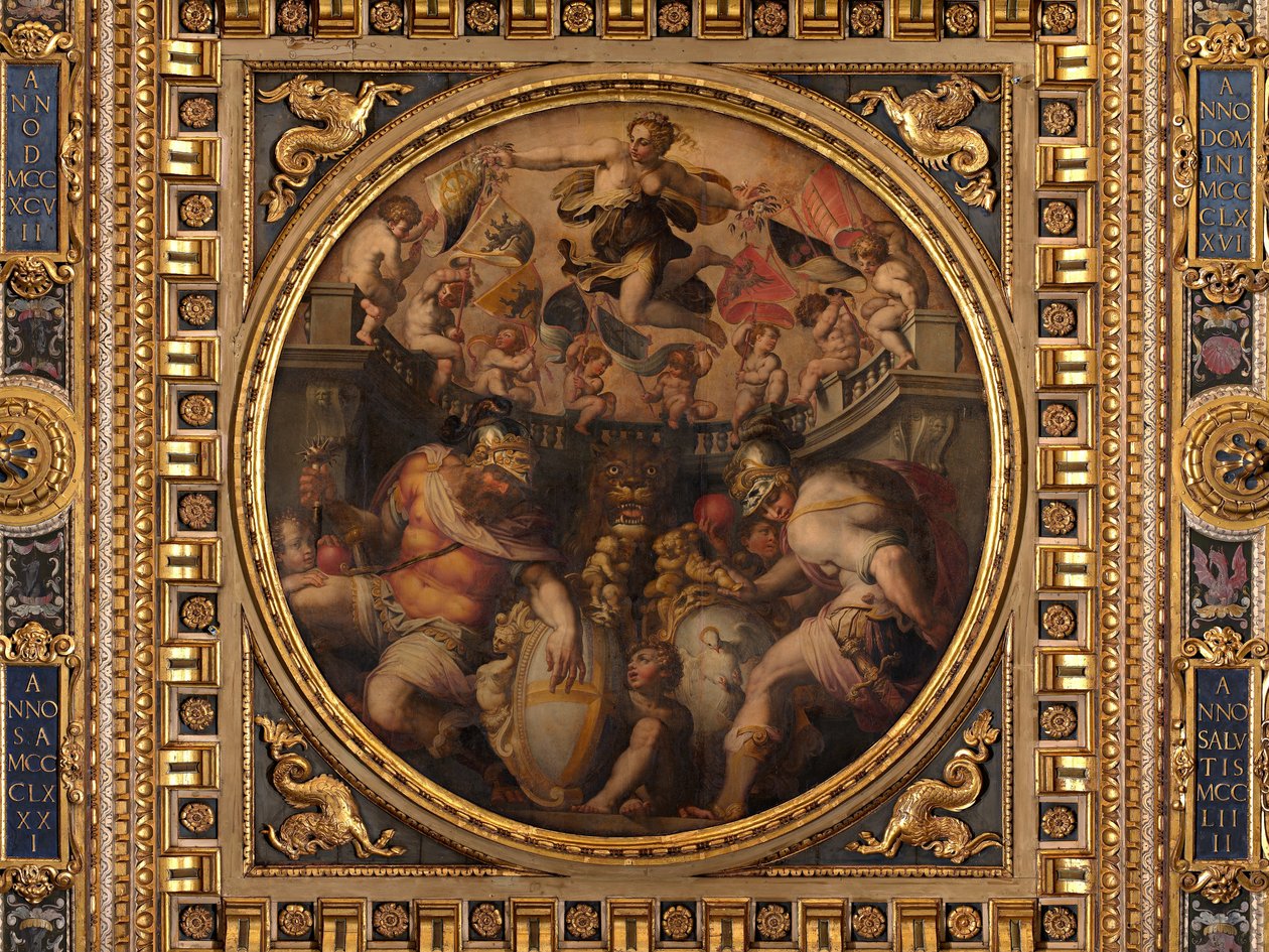 Allegorien der Viertel Santo Spirito und Santa Croce von Giorgio Vasari