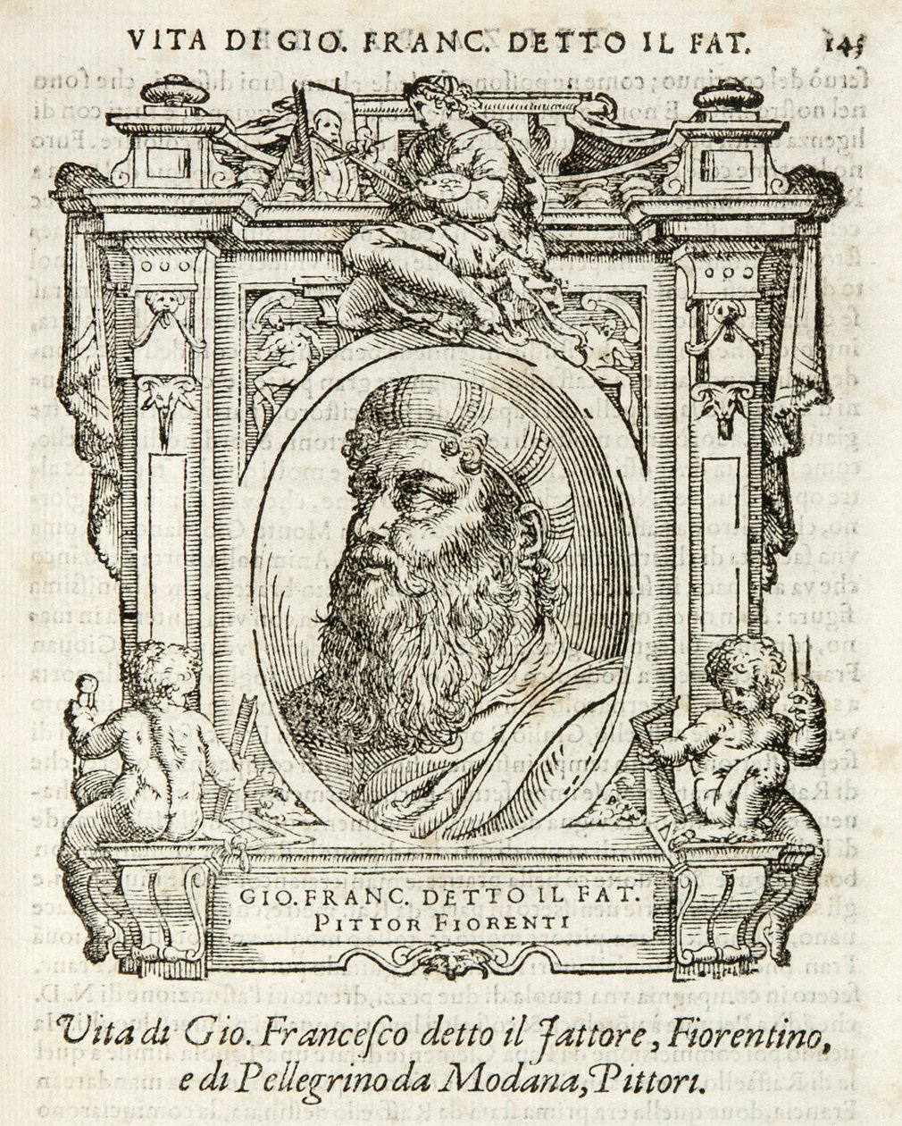 Mailand, Biblioteca Braidense, Vite de piv excellent, Giorgio Vasari 1568, Giovan Francesco Penni genannt Il Fattore von Giorgio Vasari