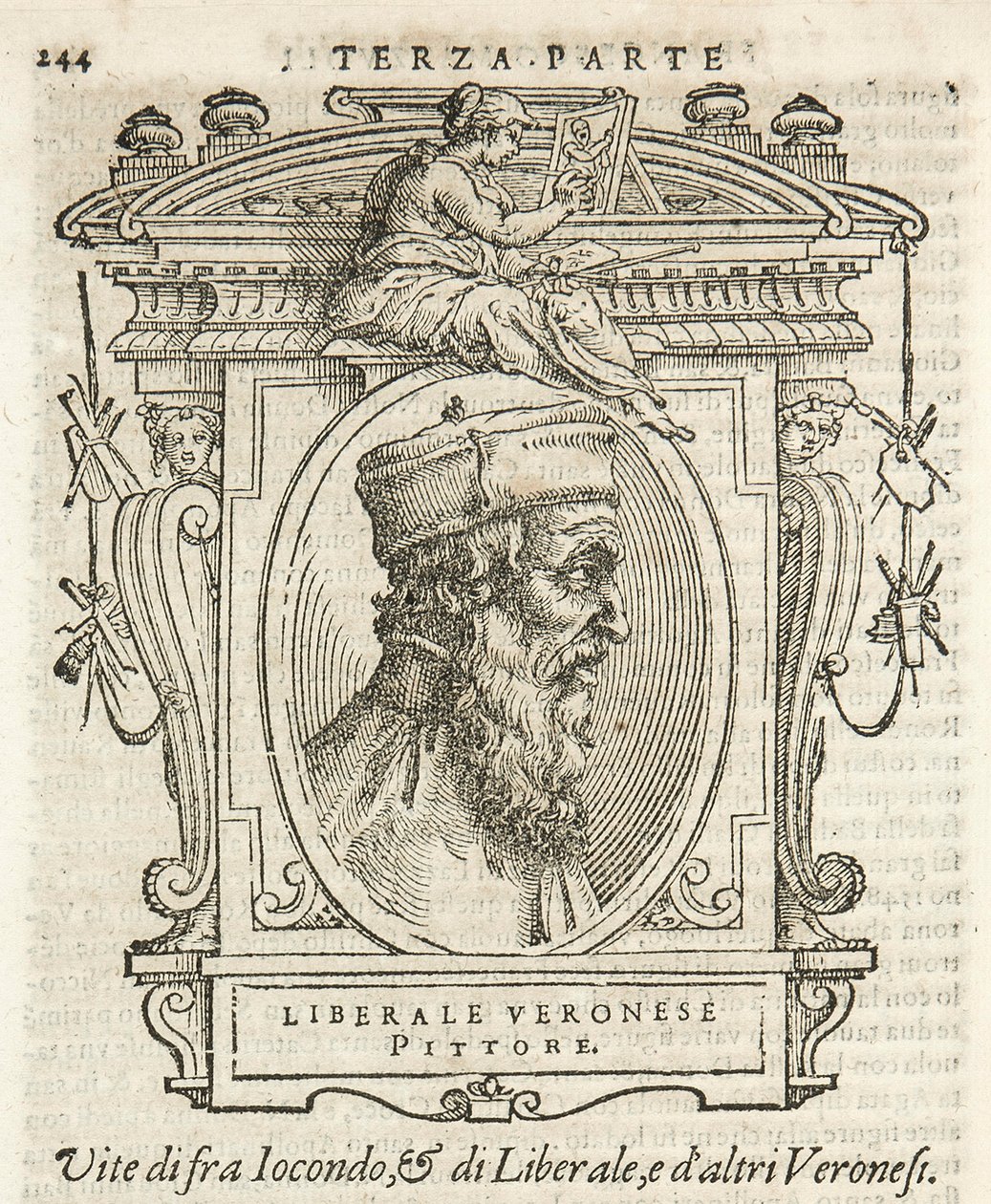 Milan, Biblioteca Braidense, Vite de piv excellent, Giorgio Vasari 1568, Liberal von Jacopo da Verona von Giorgio Vasari