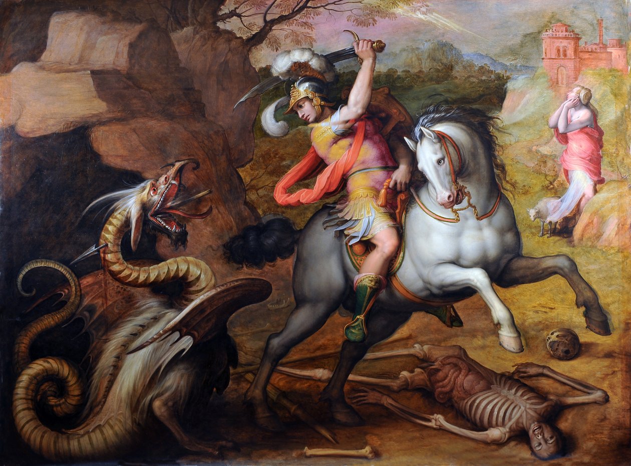Sankt Georg und der Drache, ca. 1560 von Giorgio Vasari