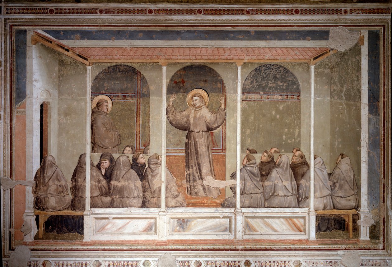 Der Heilige Franziskus erscheint einem Kapitel in Arles während der Predigt des Heiligen Antonius von Padua (Fresko) von Giotto (c.1266 1337)
