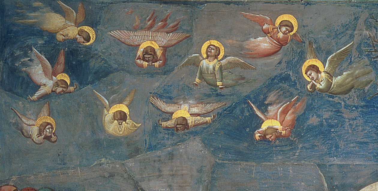 Detail der Putti aus Die Beweinung Christi, ca. 1305 von Giotto di Bondone