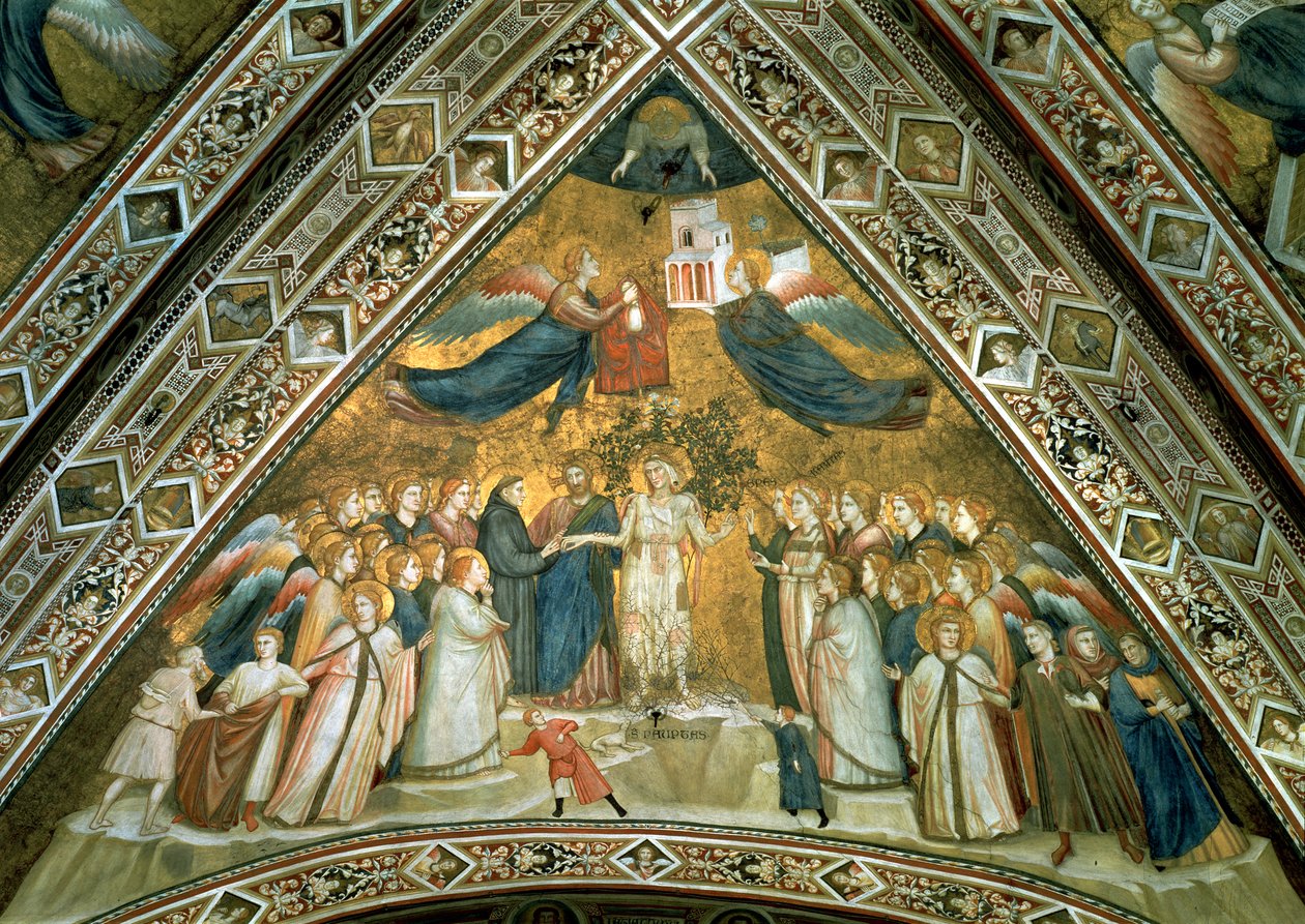 Die mystische Hochzeit des Hl. Franziskus mit der Heiligen Armut von Giotto di Bondone school of Giotto di Bondone school of