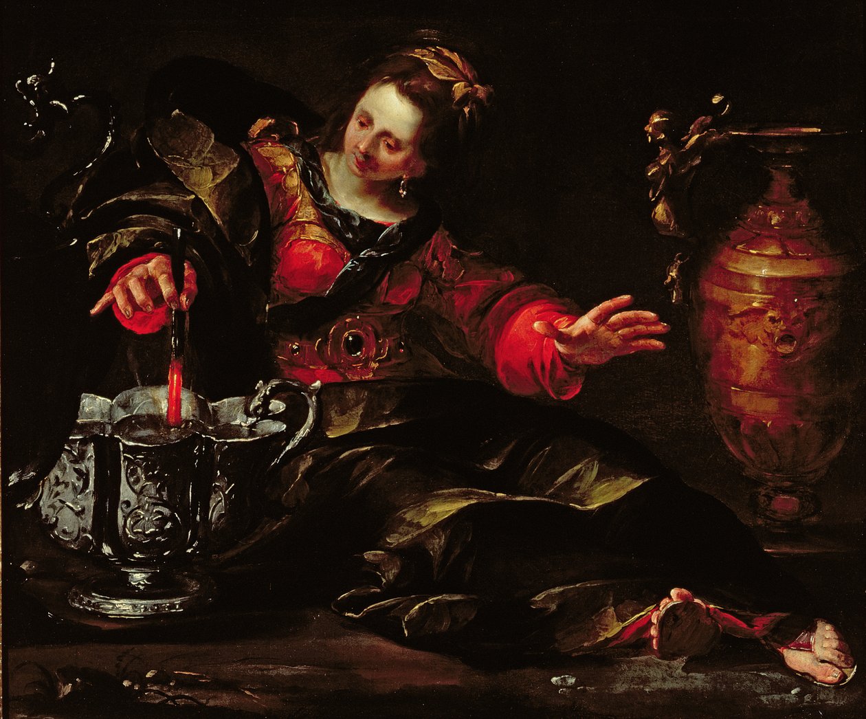 Circe beim Weinmischen, ca. 1630 von Giovacchino Assereto