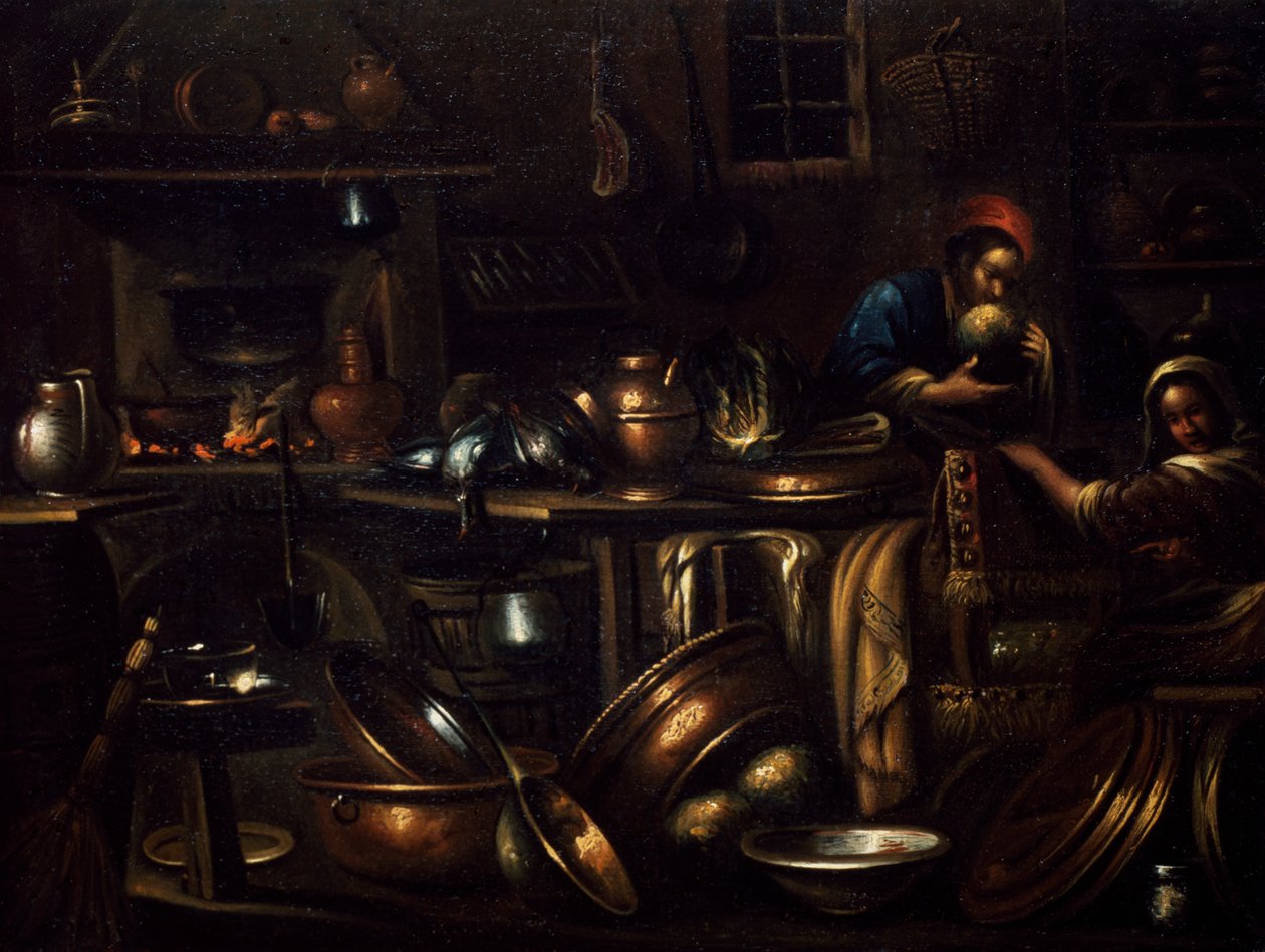 Kücheninterieur von Giovan Domenico Valentino