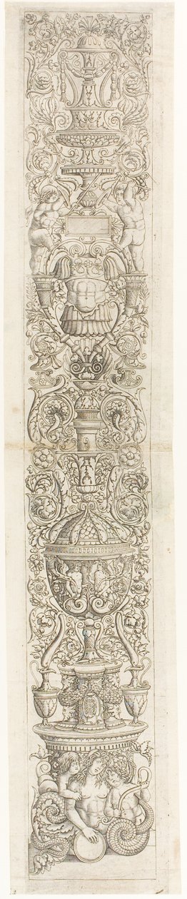Nereide, geritten von zwei Kindern, Platte sechs von Zwölf Ornamenttafeln von Giovan Pietro Birago
