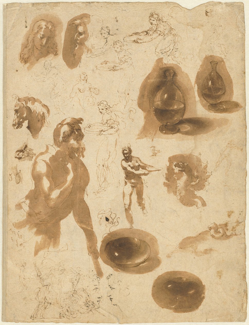 Blatt mit Studien von Ambrogio Giovanni Figino