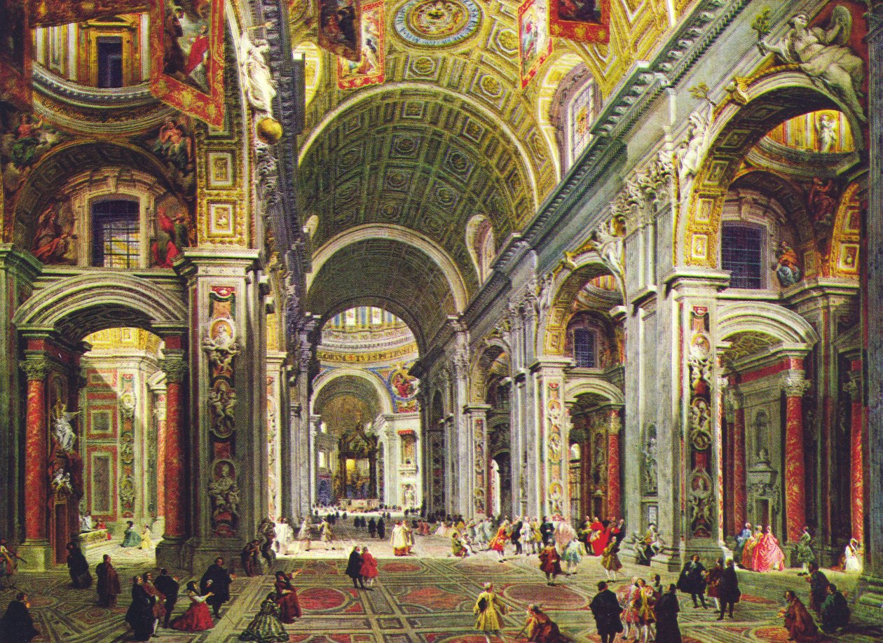 Innenansicht von St. Peter, Rom von Giovanni Paolo Pannini