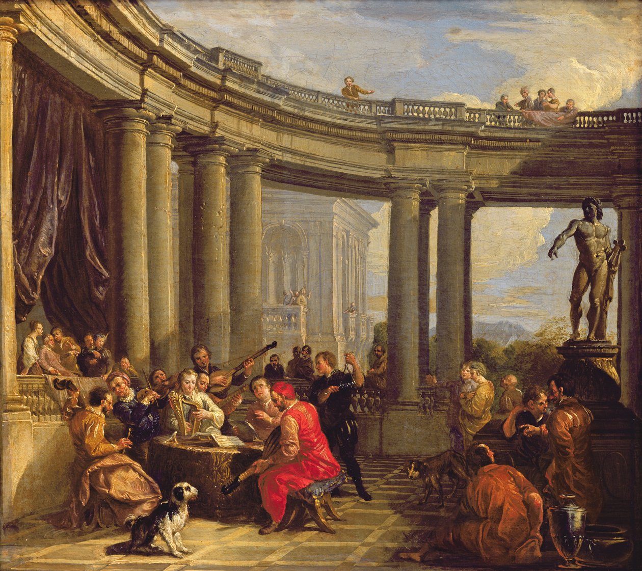 Konzert in einer runden Galerie, ca. 1718-19 von Giovanni Paolo Pannini