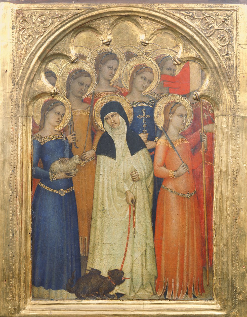 Predella-Tafel der hl. Lucia mit Heiligen, 1350-60 von Giovanni da Milano