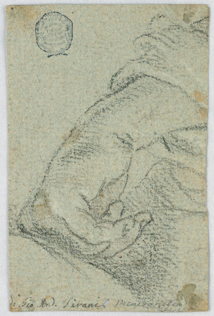 Studie: Eine linke Hand in einer lehnenden Position, ca. 1650 von Giovanni Andrea Sirani