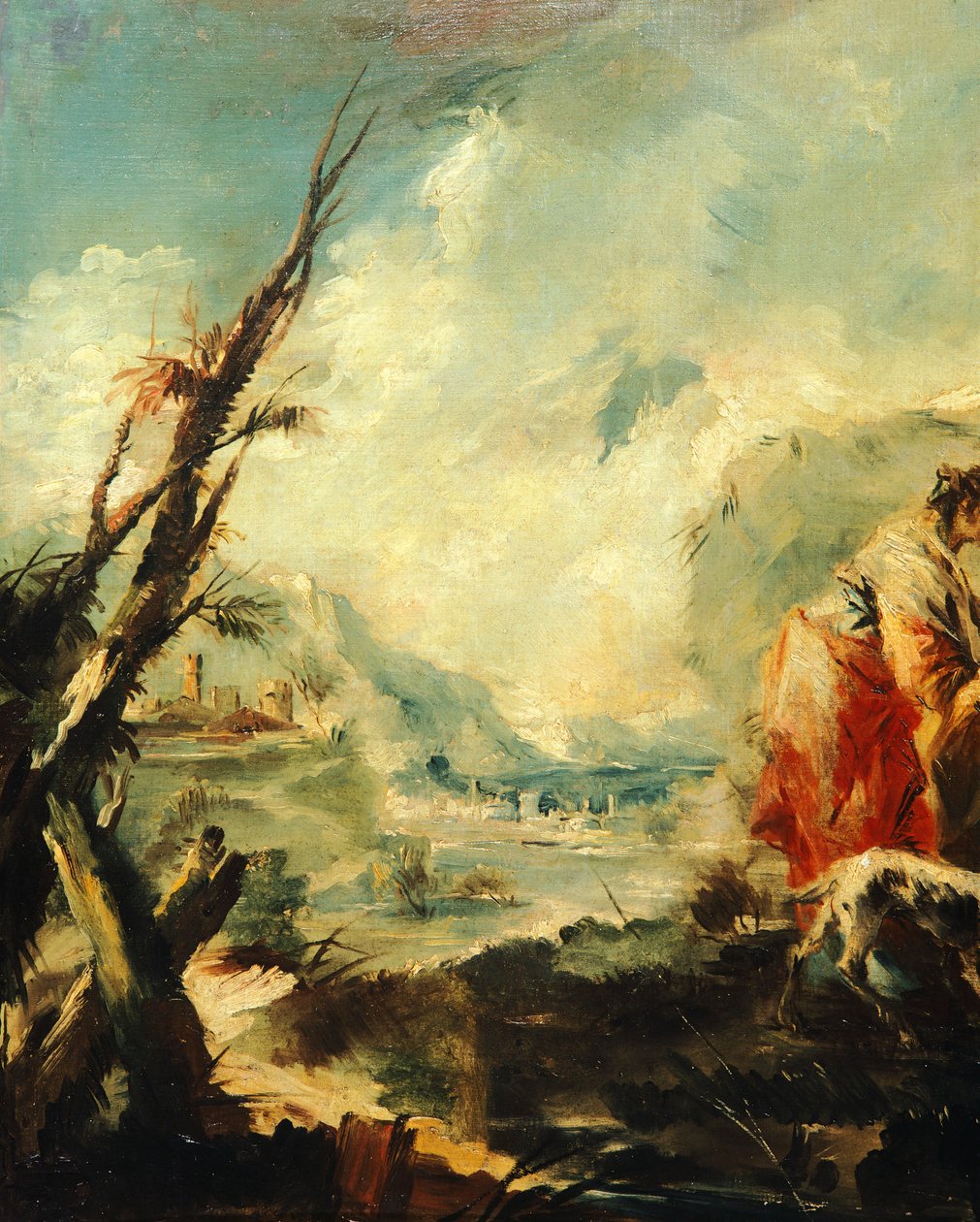 Tobias heilt seinen Vater von Giovanni Antonio Guardi (1699-1760) (Detail) von Giovanni Antonio Guardi