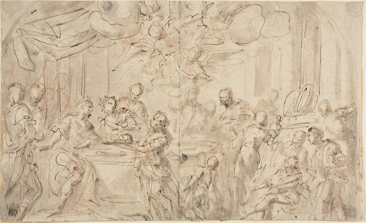 Salome mit dem Kopf von Johannes dem Täufer vor Herodes von Giovanni Antonio Pellegrini