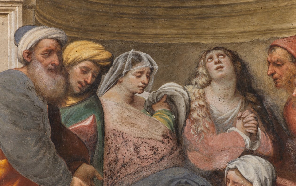 Counterfaccata, IL Pordenone, Kreuzabnahme 1522 (Detail) von Giovanni Antonio Pordenone