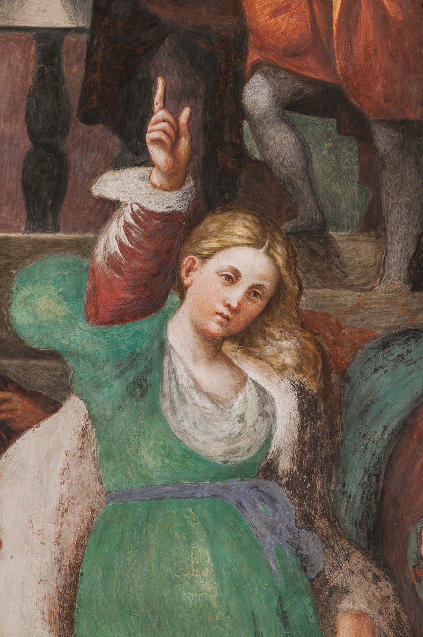 Disputation der heiligen Katharina mit den Philosophen (Detail) von Giovanni Antonio Pordenone