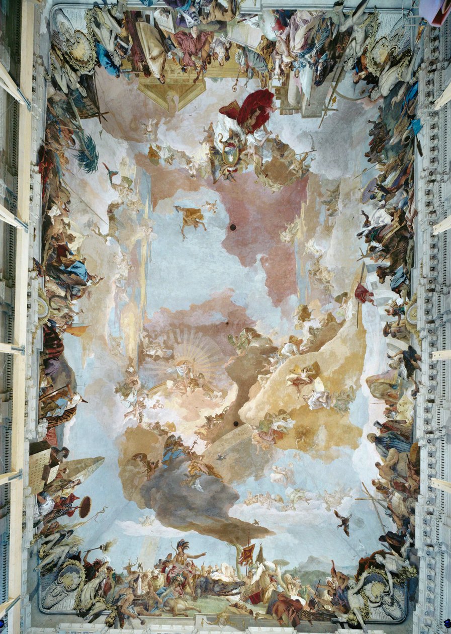 Deckenfresko im Treppenhaus der Würzburger Residenz von Giovanni Battista (1696 1770) Tiepolo