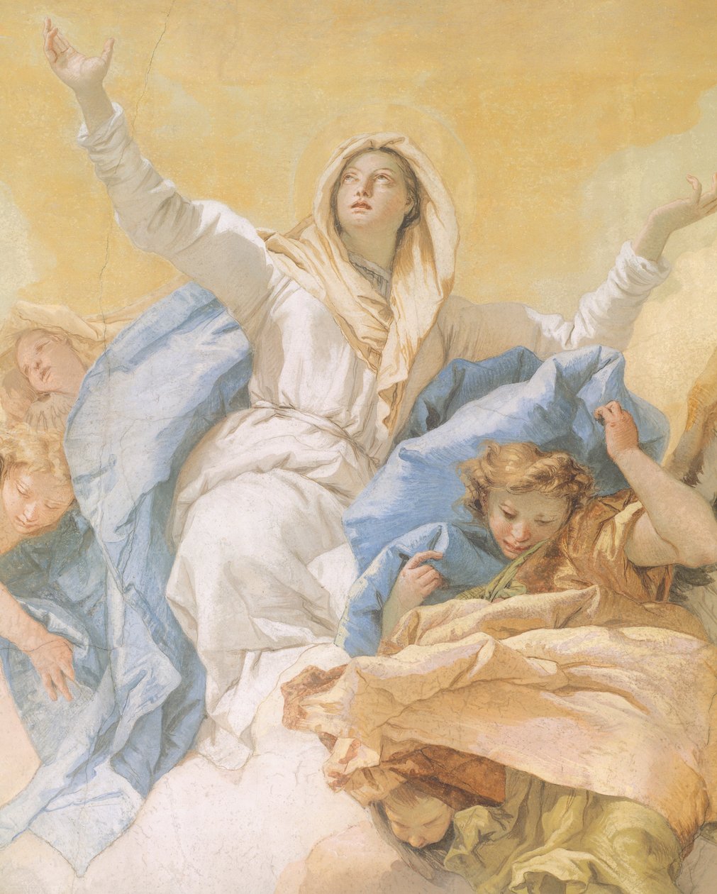 Mariä Himmelfahrt, von Giambattista Tiepolo (1696-1770), Fresko, Detail, Oratorium der Reinheit, Udine, Italien von Giovanni Battista Tiepolo