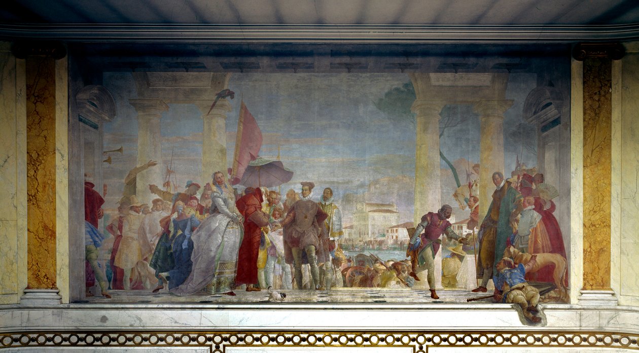 Der König von Frankreich Heinrich III. wird 1574 in Venedig empfangen von Giovanni Battista Tiepolo