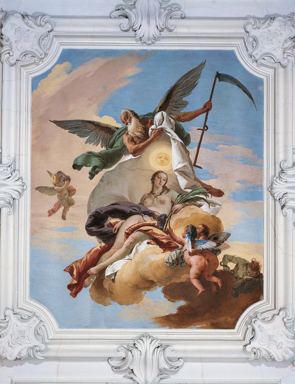Zeit jagt Neid und entdeckt Wahrheit, von Giovanni Battista Tiepolo (1696-1770), Fresko, Villa Loschi-Zileri, Biron, Monteviale, Italien von Giovanni Battista Tiepolo