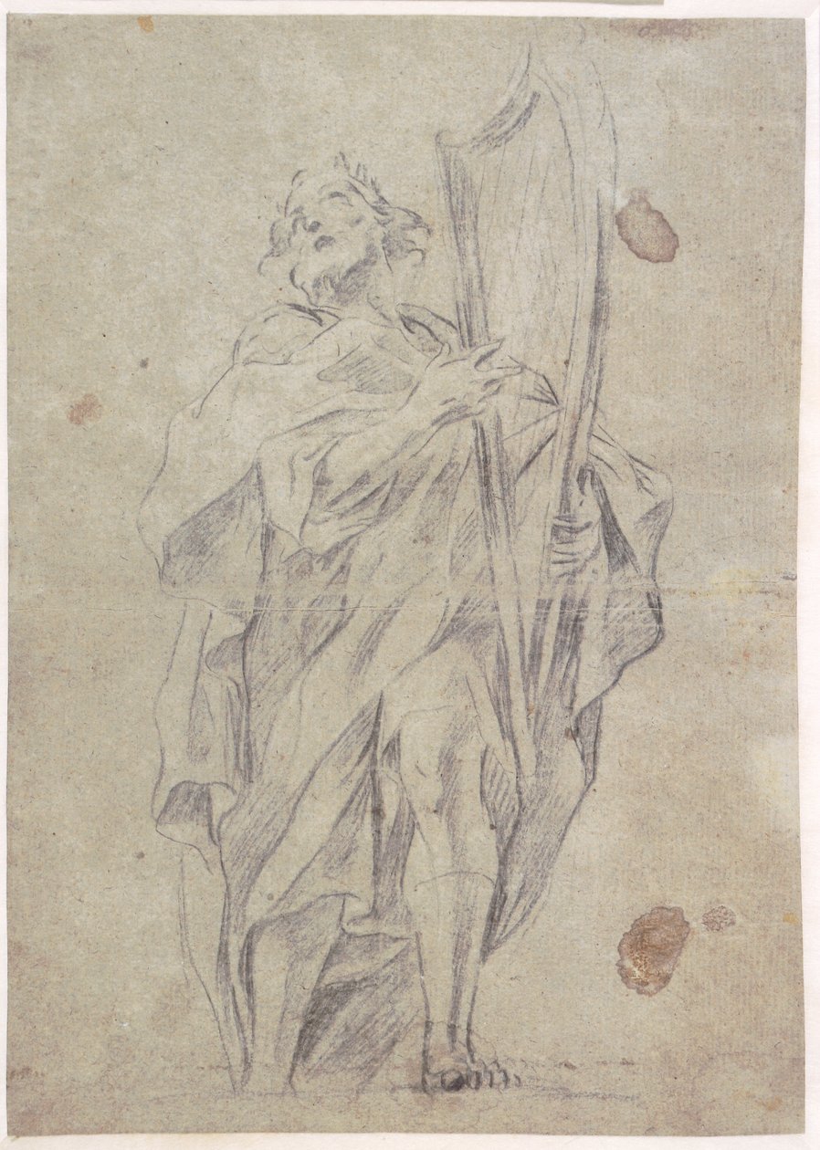 König David mit seiner Harfe von Giovanni Battista Benaschi