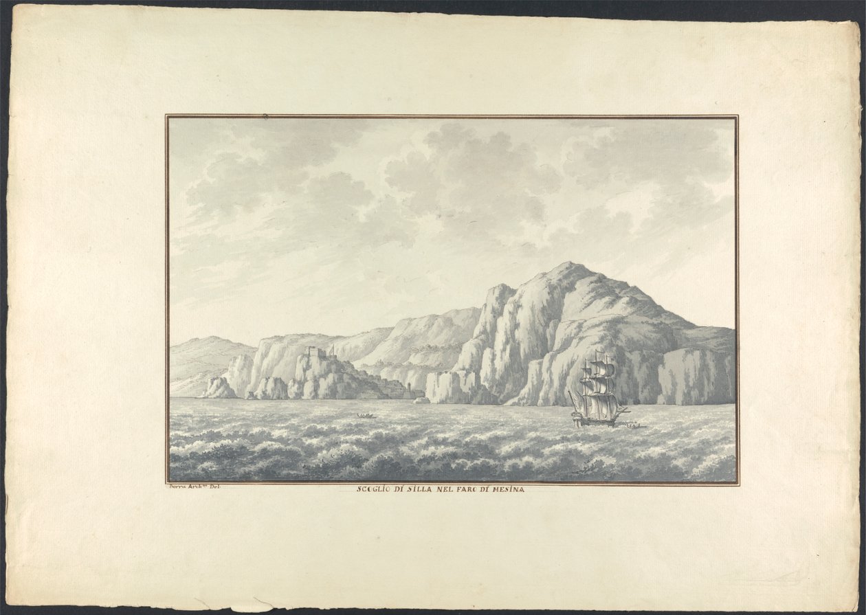 Scoglio di Silla nel Faro di Mesina von Giovanni Battista Borra