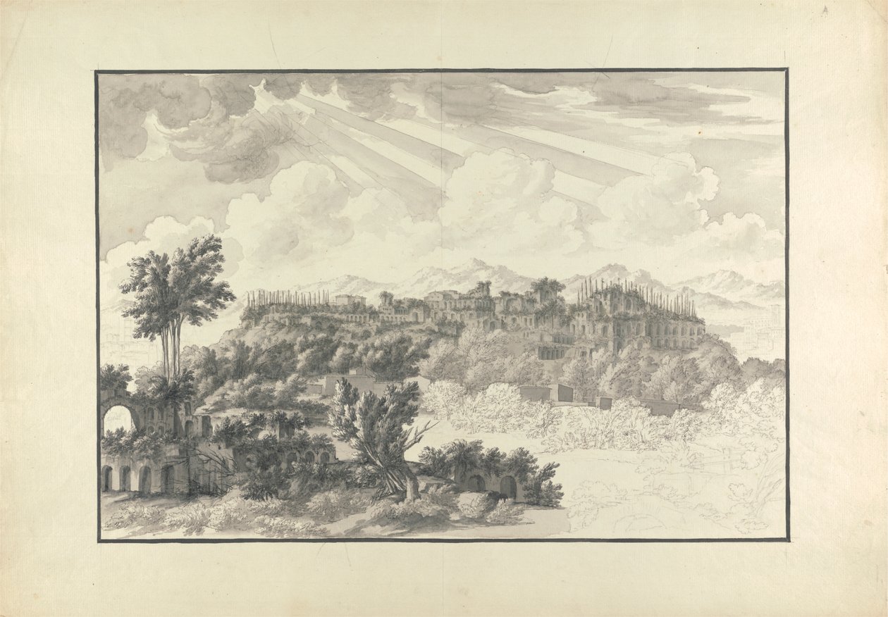 Unvollendete Ansicht des Palatins in Rom von Giovanni Battista Borra