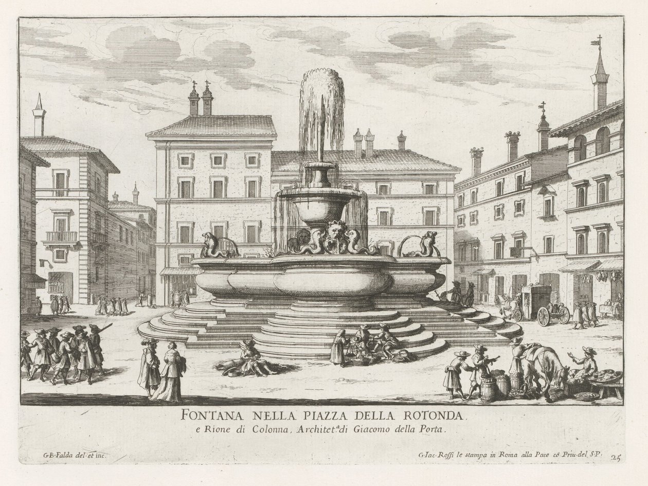 Fontana del Pantheon auf der Piazza della Rotonda in Rom von Giovanni Battista Falda