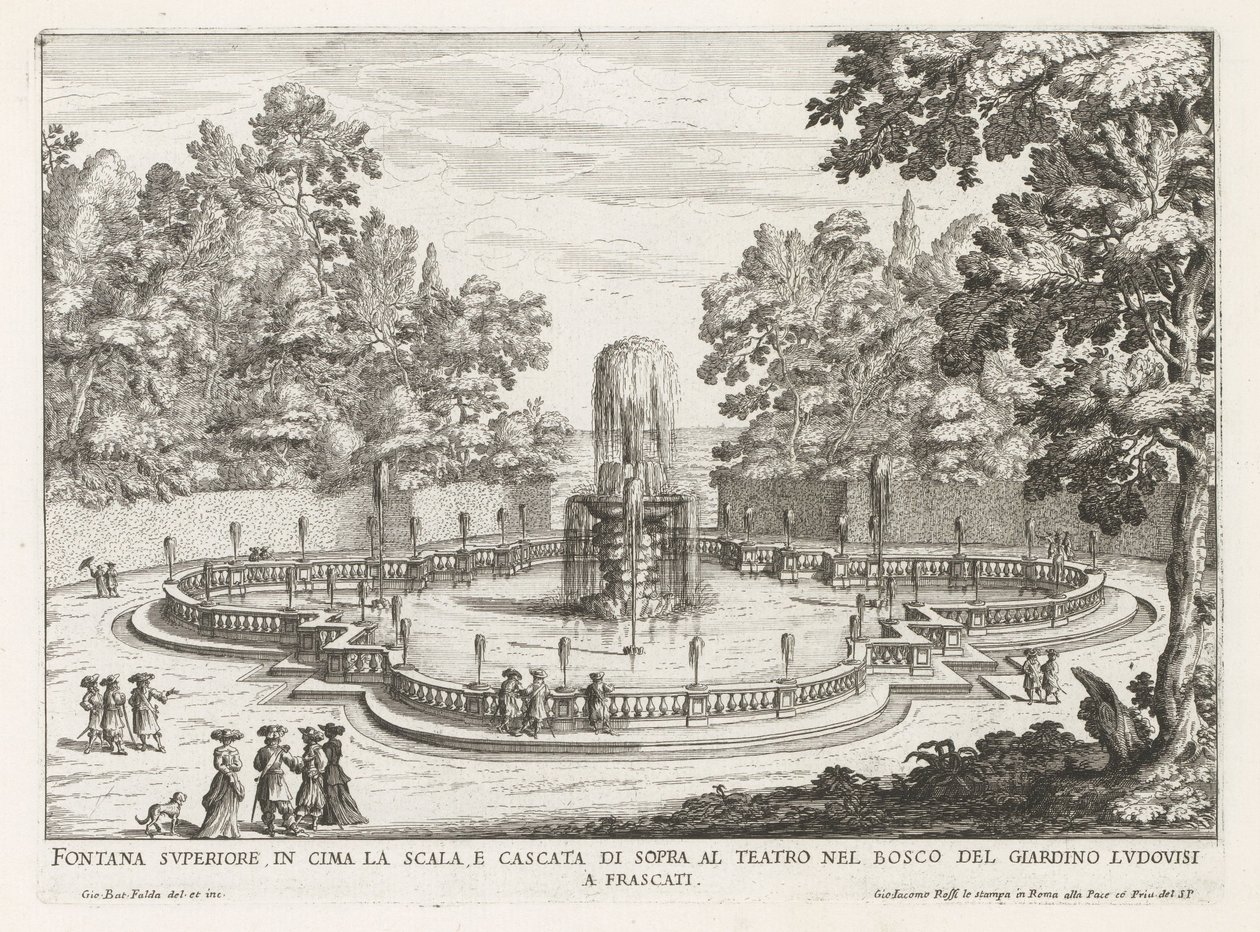 Brunnen in den Gärten der Villa Torlonia in Frascati von Giovanni Battista Falda