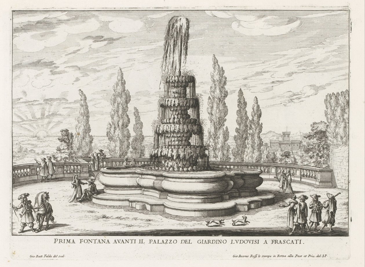 Brunnen in den Gärten der Villa Torlonia in Frascati von Giovanni Battista Falda