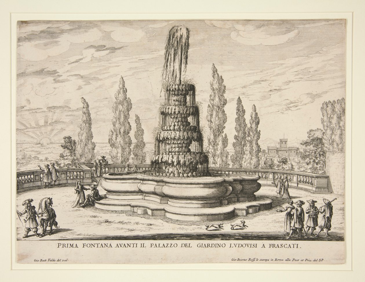 Brunnen in den Gärten des Ludovisi-Palastes in Frascati von Giovanni Battista Falda