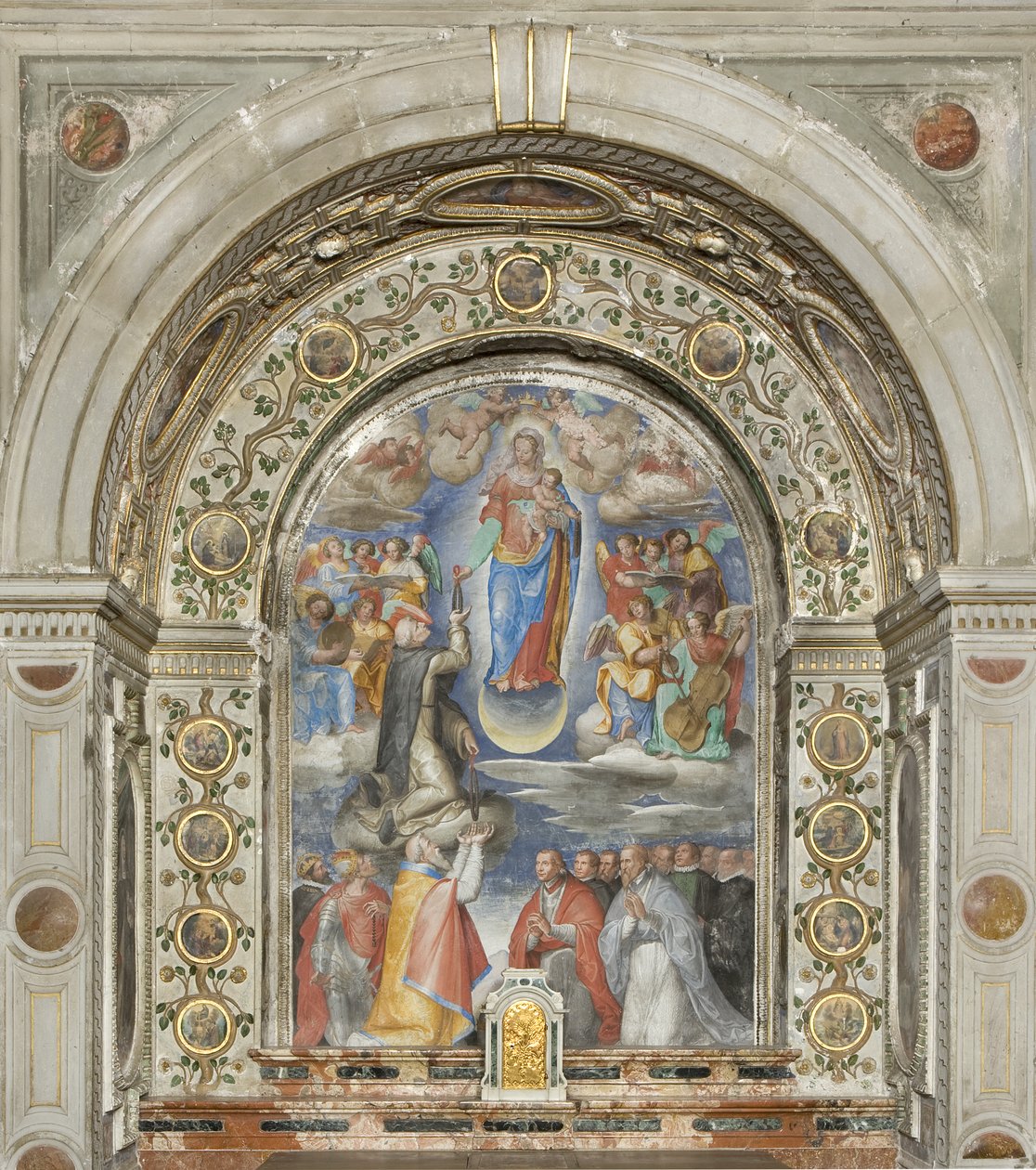 Unsere Liebe Frau vom Rosenkranz, ca. 1615 von Giovanni Battista Maganza
