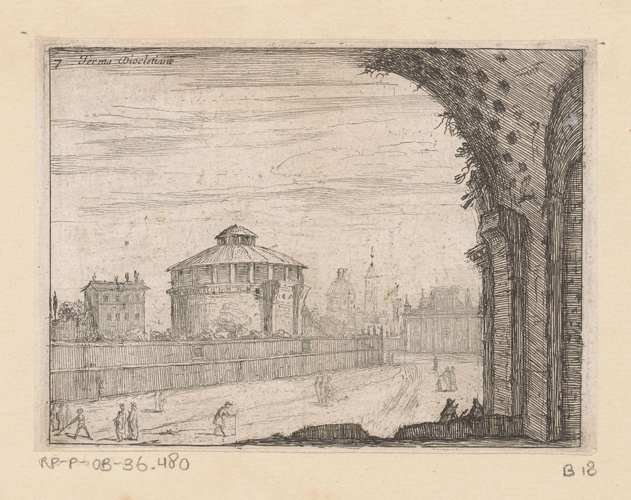 Reste der Thermen des Diokletian in Rom von Giovanni Battista Mercati