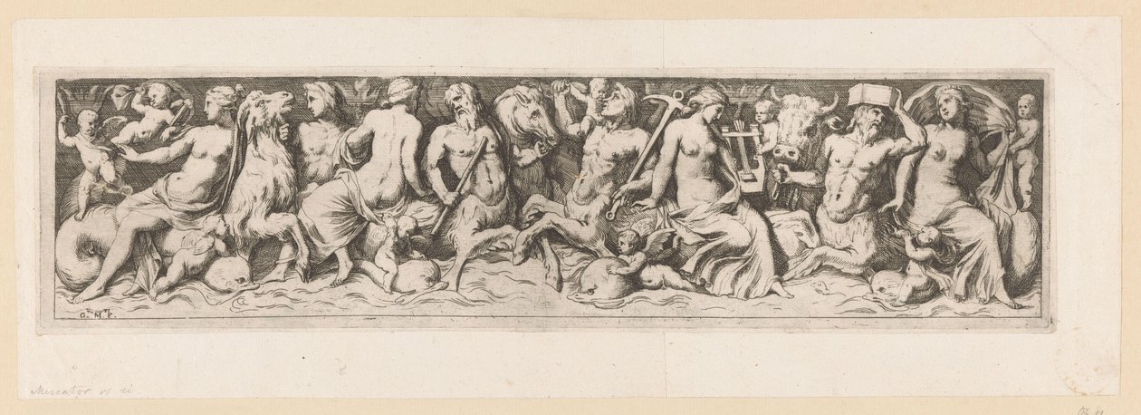 Tritonen, Nereiden und Putti von Giovanni Battista Mercati