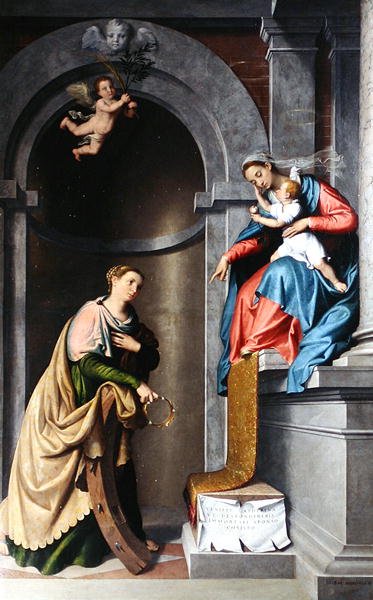 Die mystische Hochzeit der Heiligen Katharina von Giovanni Battista Moroni