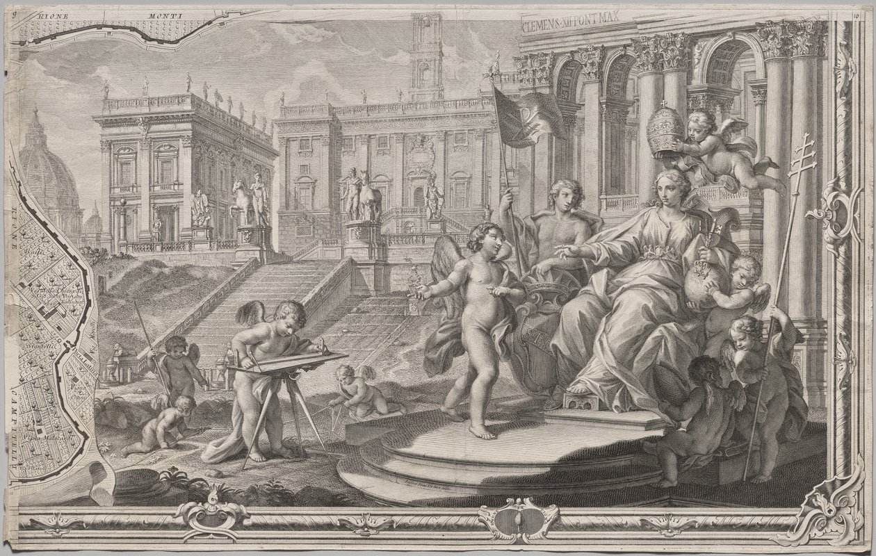 Neue Karte von Rom, herausgegeben von Giambattista Nolli im Jahr 1748, bekannt als La Pianta Grande di Roma von Giovanni Battista Nolli