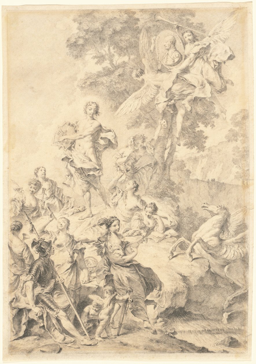 Apollo, die Musen und Mars: Zum Lob von Tasso von Giovanni Battista Piazzetta