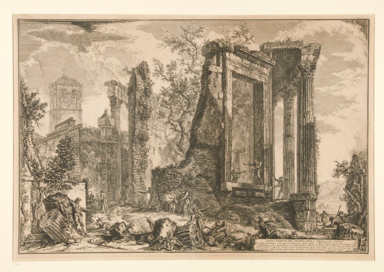 Eine andere Ansicht des Tempels der Sibylle in Tivoli, aus Vedute di Roma von Giovanni Battista Piranesi