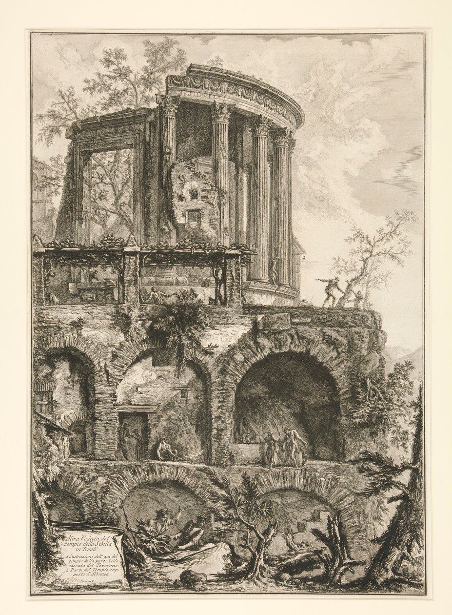 Altra Veduta del tempio della Sibilla in Tivoli (Eine andere Ansicht des Tempels der Sibylle in Tivoli), aus Vedute di Roma von Giovanni Battista Piranesi
