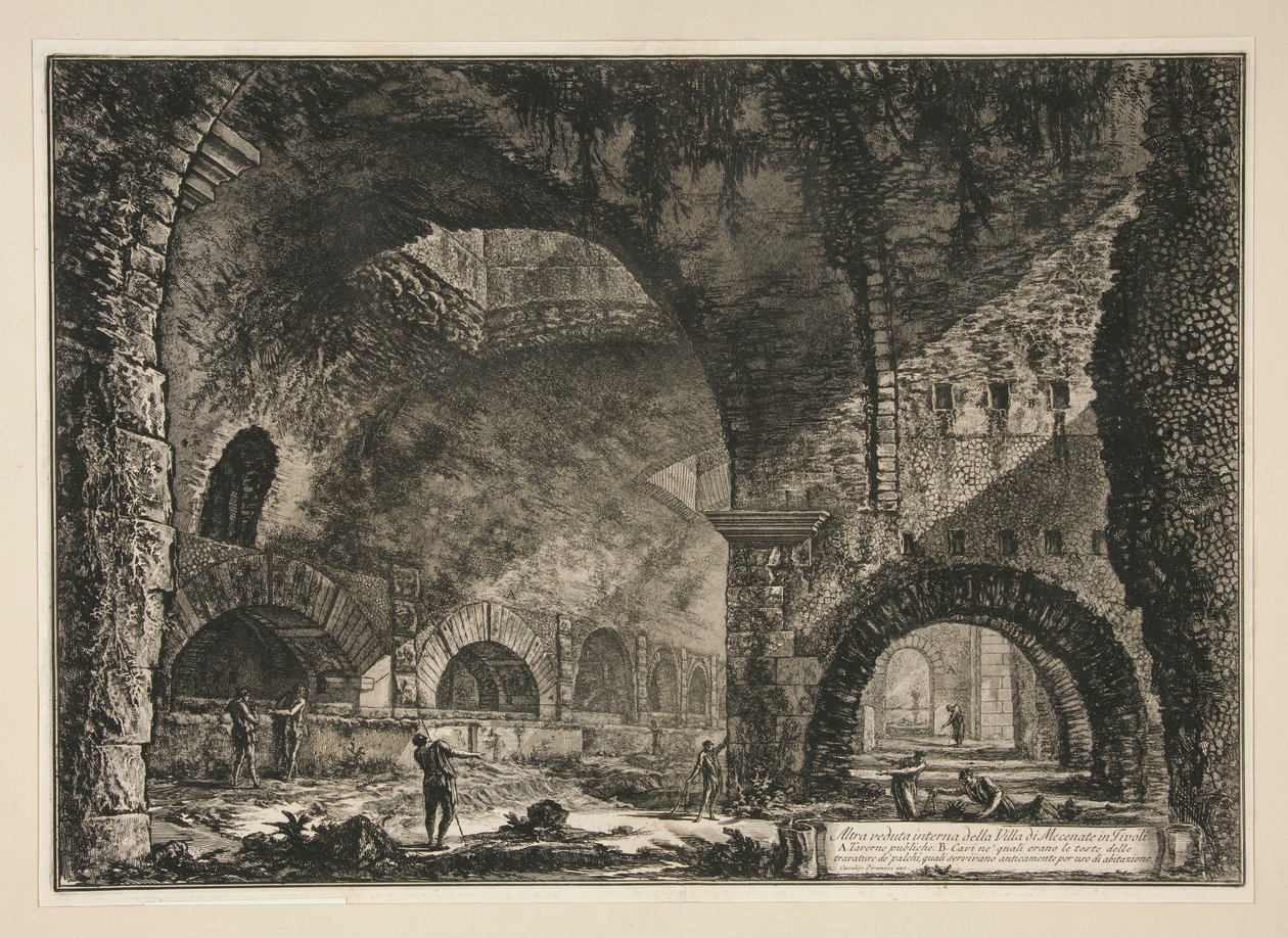 Innere Ansicht der Villa des Maecenas in Tivoli von Giovanni Battista Piranesi