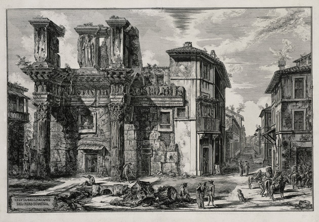 Ansicht der Überreste des Nerva-Forums in Rom (aus: Vedute di Roma) von Giovanni Battista Piranesi