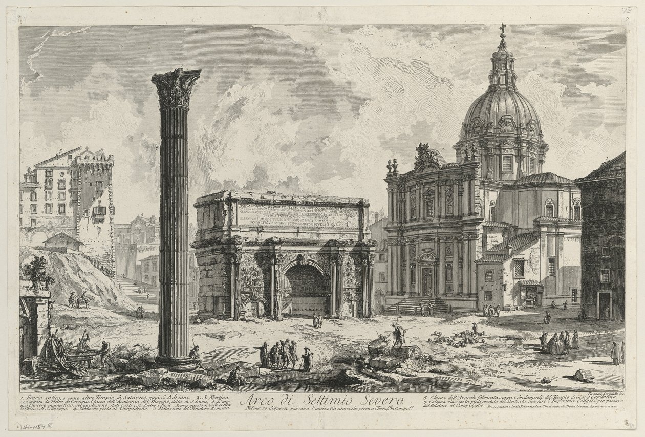 Ansicht des Septimius-Severus-Bogens von Giovanni Battista Piranesi