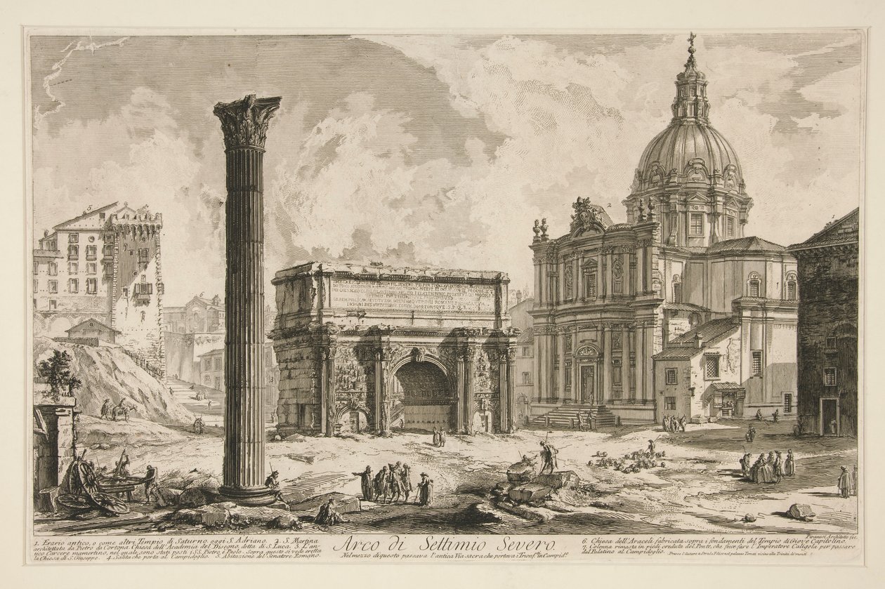 Arco di Settimio Severo (Bogen des Septimius Severus), aus Vedute di Roma von Giovanni Battista Piranesi
