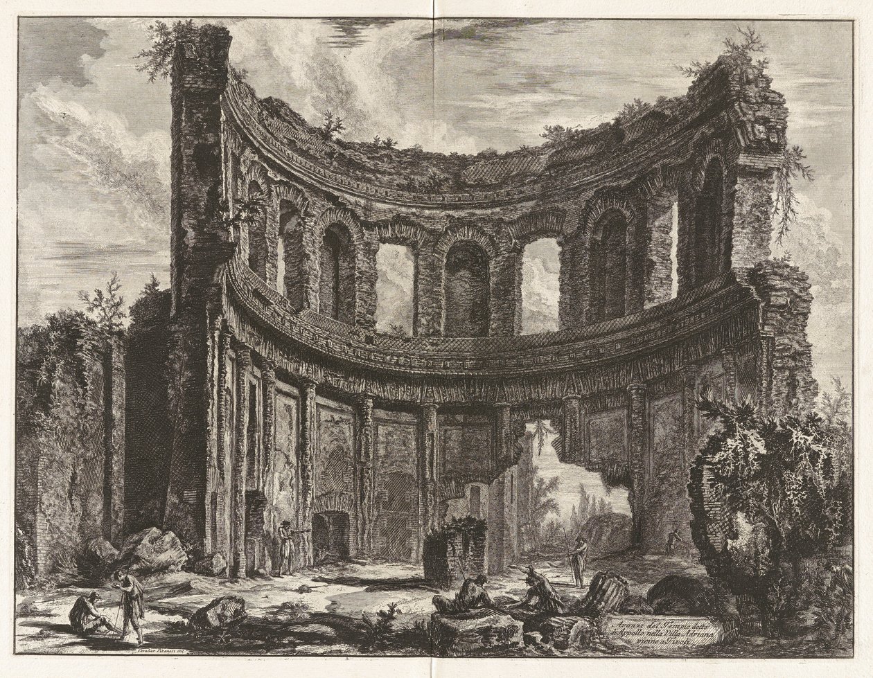 Überreste des Tempels, der als Apollotempel in der Villa Adriana bei Tivoli bezeichnet wird von Giovanni Battista Piranesi