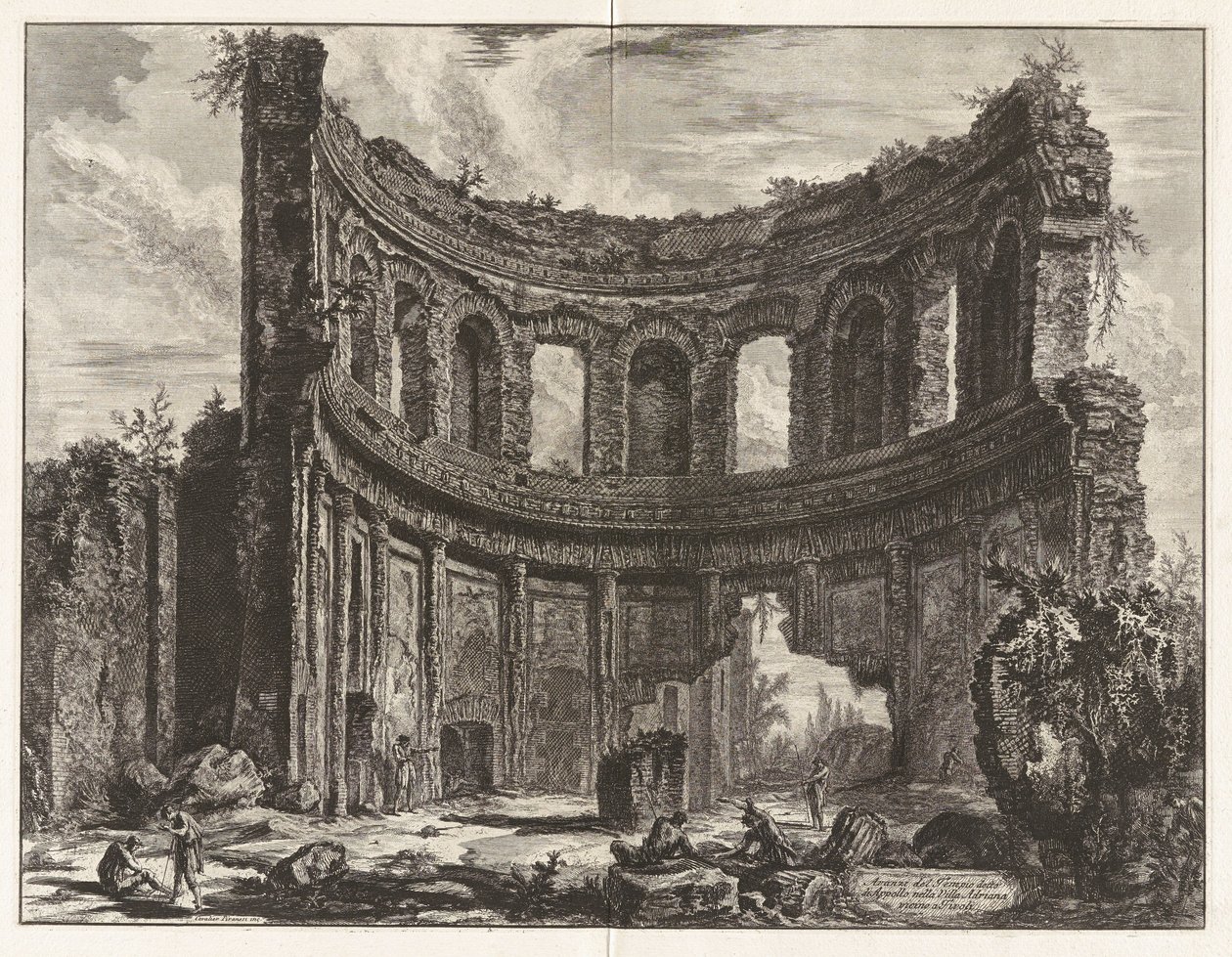 Überreste des sogenannten Apollo-Tempels in der Villa Adriana bei Tivoli, aus Vedute di Roma (Ansichten von Rom) von Giovanni Battista Piranesi