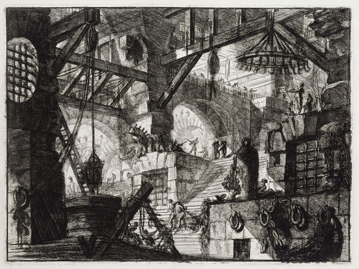 Der Ziehbrunnen (Blatt 13 in: Carceri d