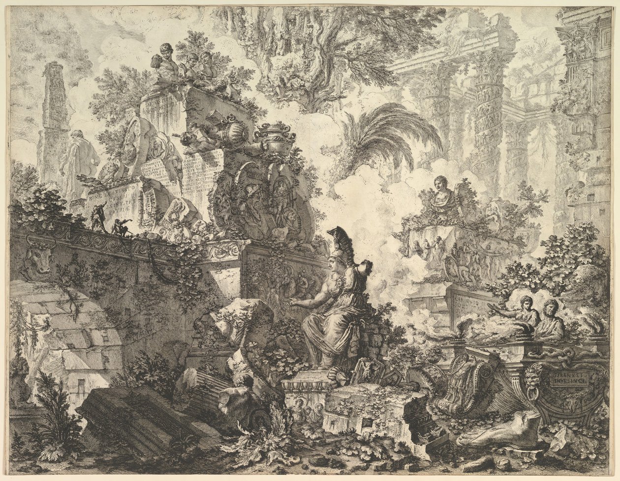 Frontispiz mit Statue der Minerva von Giovanni Battista Piranesi