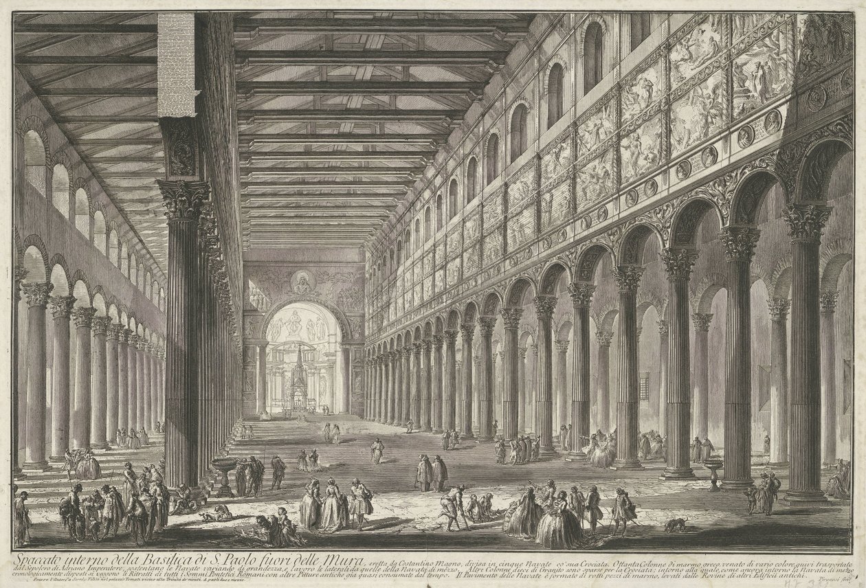 Innenansicht von Sankt Paul vor den Mauern in Rom von Giovanni Battista Piranesi